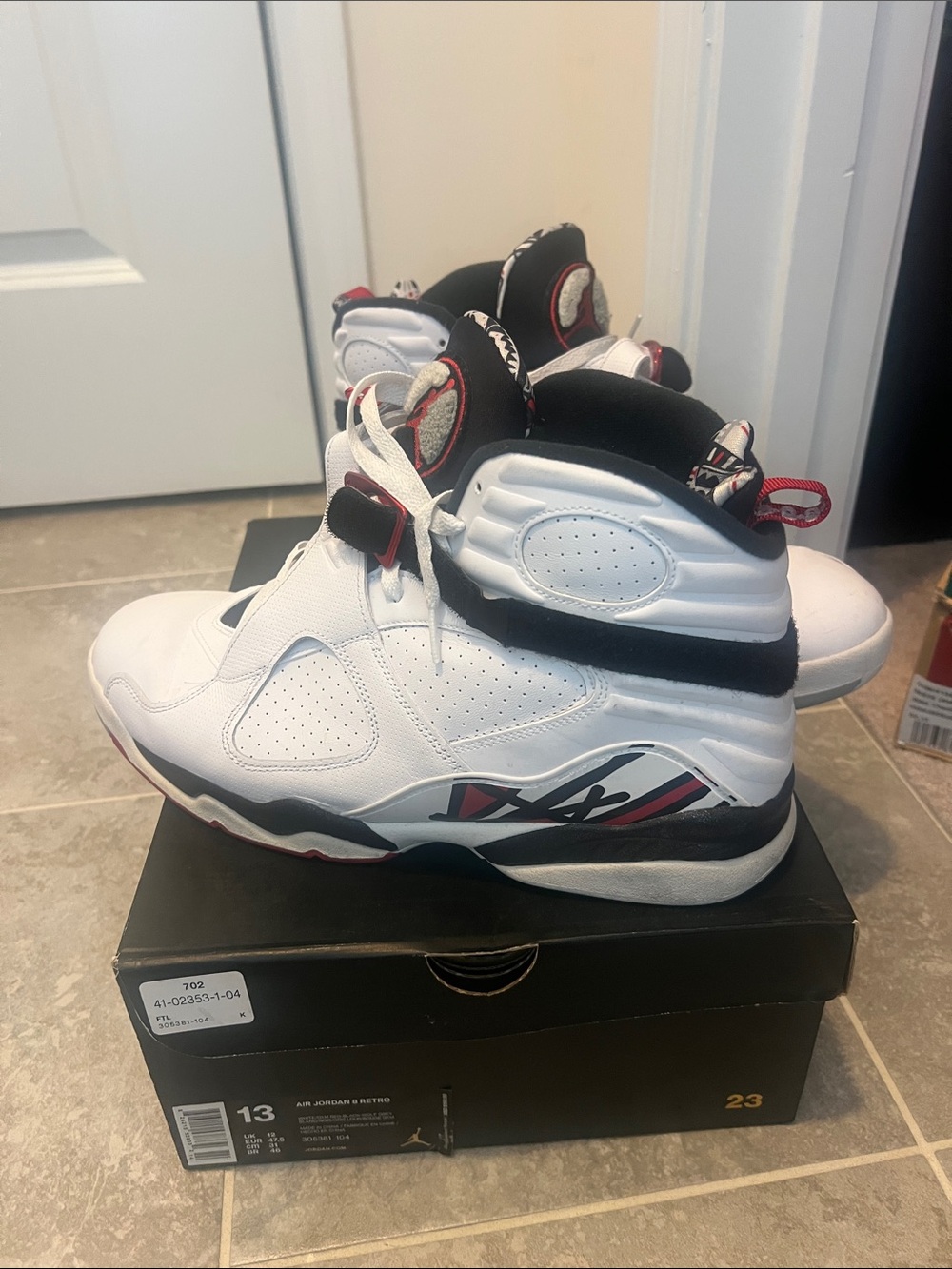Jordan Men’s White Black Red High-Top Sneakers